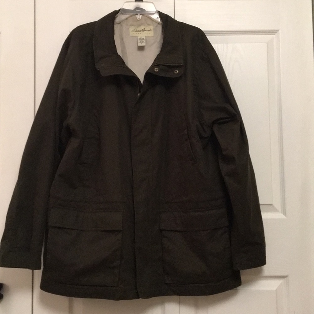 Eddie Bauer XL Full Zip Coat Like New Condition Army Green